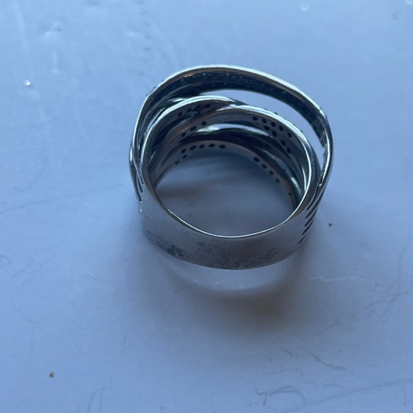 Crossover multicolored diamond ring - Picture 6 of 9